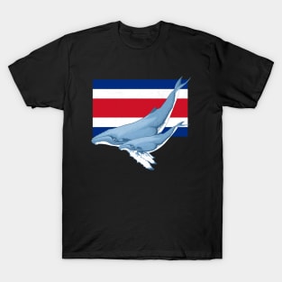 Costa Rican Flag with Humpback Whales T-Shirt